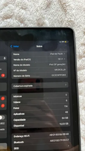 iPad 9 64GB com Case/Teclado