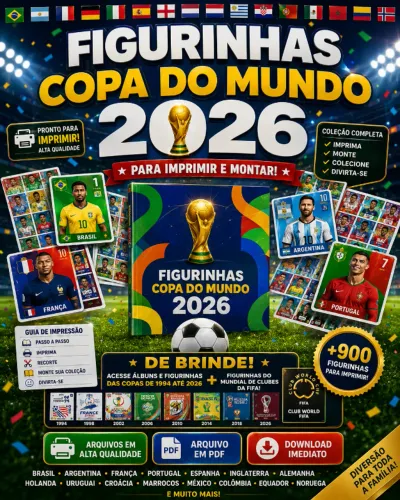 Figurinhas Copa do Mundo 2026 para Imprimir + de 900 Figurinhas PDF | Download Imediato