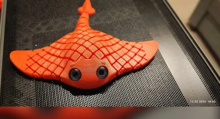 Raia articulada em 3d