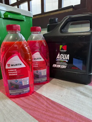 Kit Arrefecimento: 2x Aditivo Wurth Orgânico + Água Desmineralizada Koube 5L