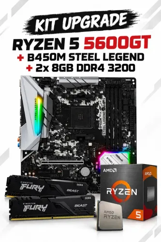 Kit Ryzen 5 5600gt + B450m Steel Legend + 16gb