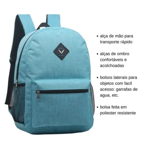 troco mochila bolsa unissex azul escolar universitário yepp