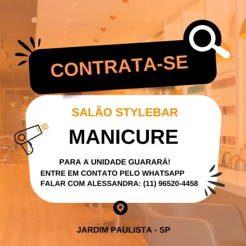 Procura-se Manicure Salão Stylebar 