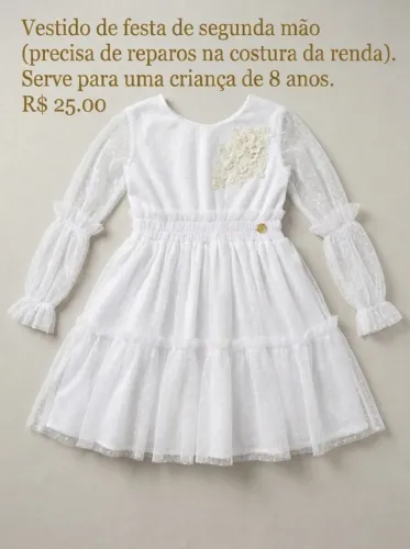 Vestido social infantil branco