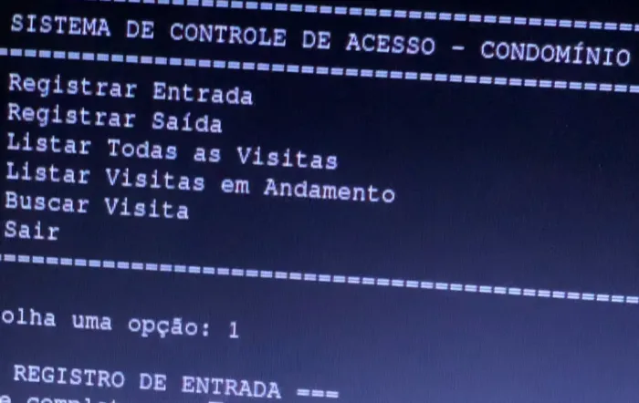 Sistema de controle para condomínio.