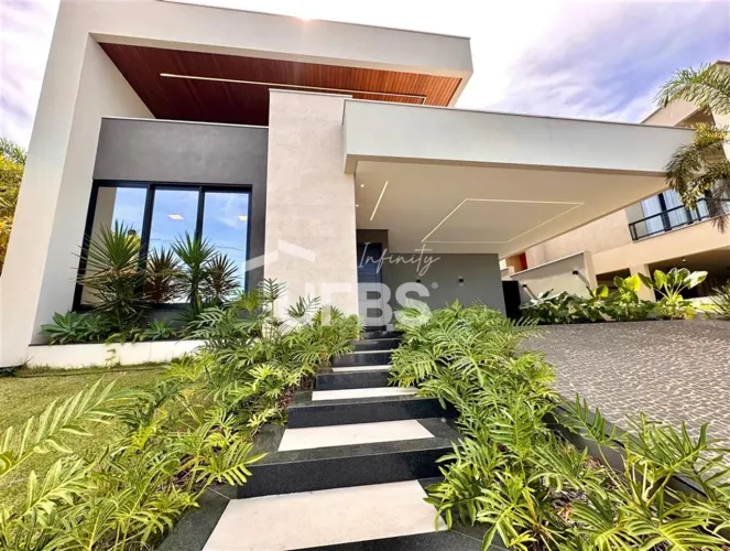 Casa térrea moderna com excelente acabamento no condomínio mirante do lago