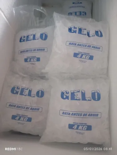Gelo Filtrado 4kg bares restaurantes loja de conveniência 