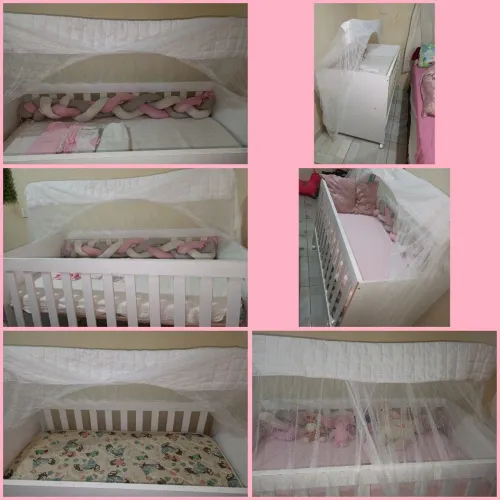 Vende-se Berço branco com rodinhas 