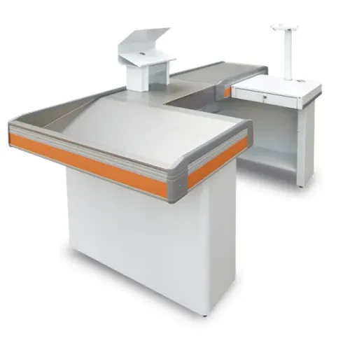 Check-out Caixa Supermercado Cristal Aço Kit Automação Com Furação 1,80m