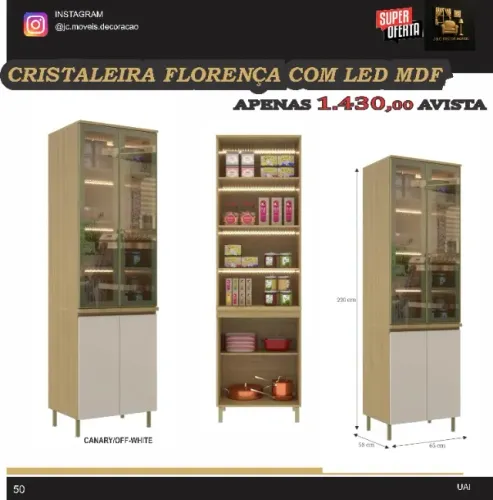 CRISTALEIRA FLORENÇA COM LED