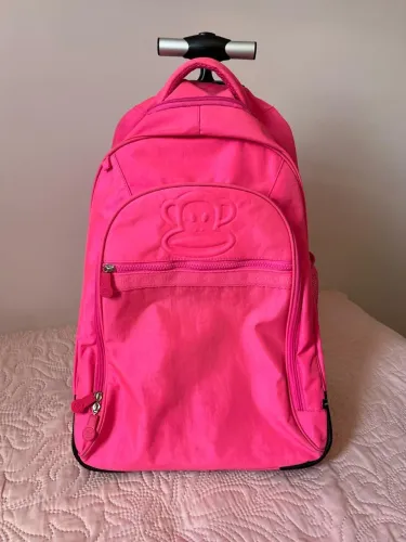 Mochila de Rodinhas Paul Frank Pink (Original)