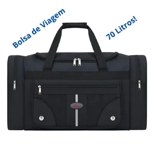 Bolsa de viagem de lona grande 70 litros resistente