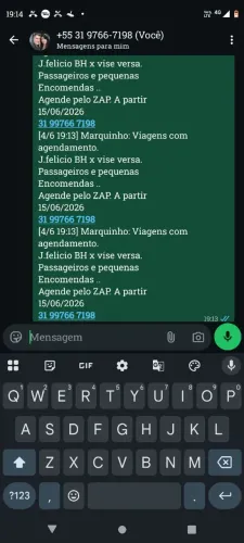 Pequenas viagens Joaquim Felício x BH