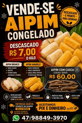 Vende-se aipim e taia Japão