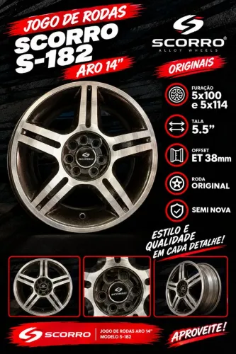 Jogo de rodas aro 14" Scorro S-182
