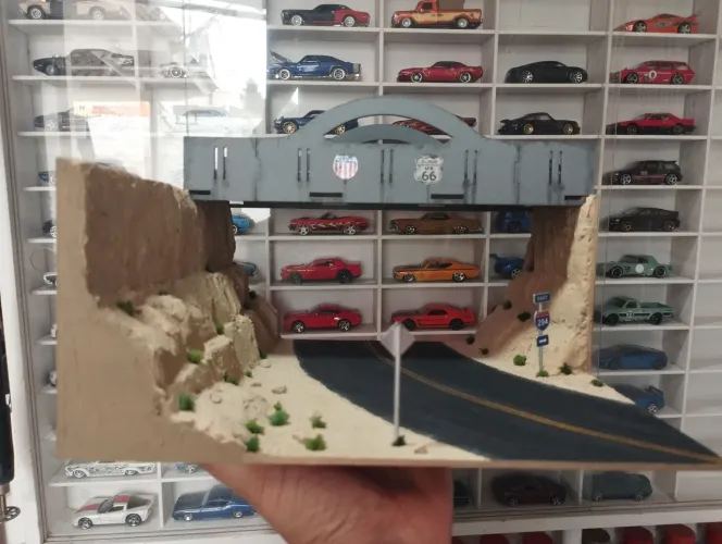 Diorama curva estrada. 