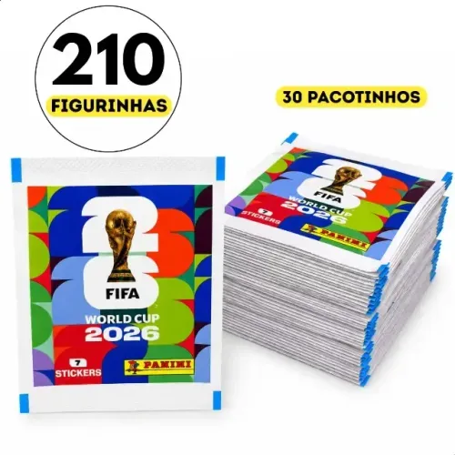 Kit 210 Figurinhas 30 Pacotes Copa 2026