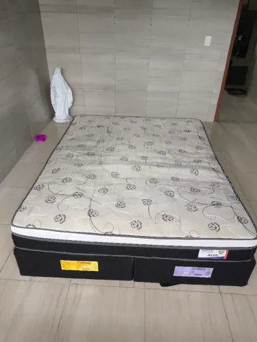 Cama Box Casal Plumatex Alfa + Colchão - 1,58 x 1,98 m