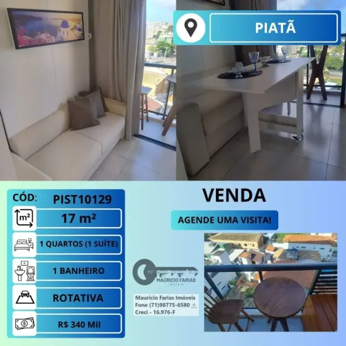STUDIO COM 17M² EM PIATÃ PORTEIRA FECHADA
