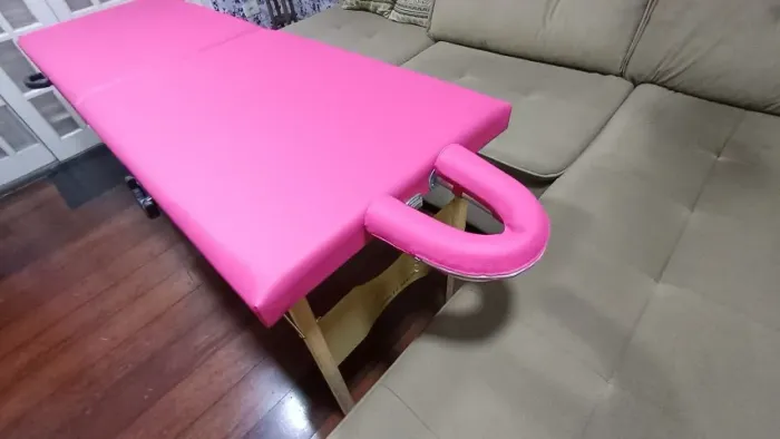 Maca Dobrável Madeira Sfm01 200kg Estética Massagem Portátil Cor Pink