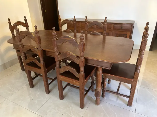 Conjunto (Mesa + Aparador Buffet) Madeira Maciça