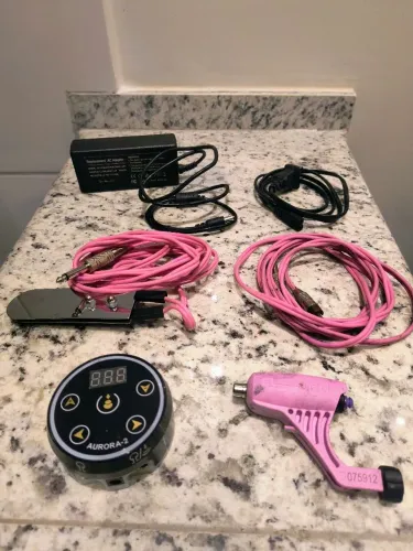 Kit Máquina de Tatuagem Electra Pop + Fonte Digital Aurora-2 Completo