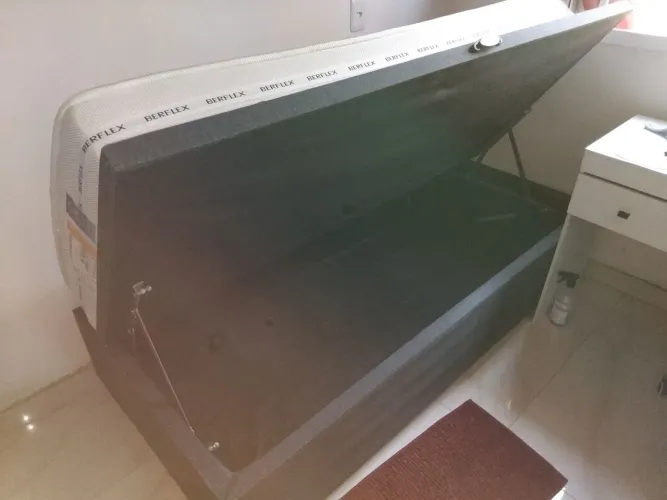 Cama baú + colchão de solteiro