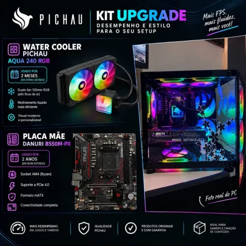 Kit Pichau: Placa Mãe B550M + Water Cooler Pichau Aqua