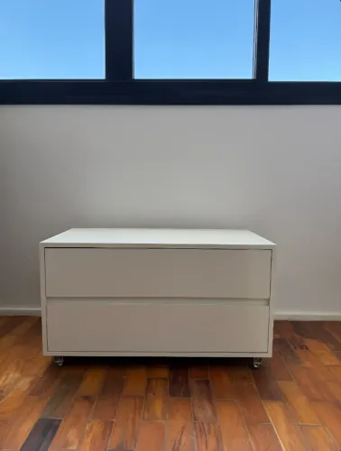 Balcão Gabinete Gaveteiro Multiuso Rodízios Banheiro Branco