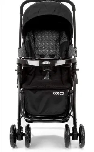Cosco Kids, Carrinho de Bebê Reverse, Preto Rajado na Caixa suporta até 15kg