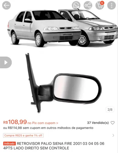 RETROVISOR PALIO SIENA FIRE 