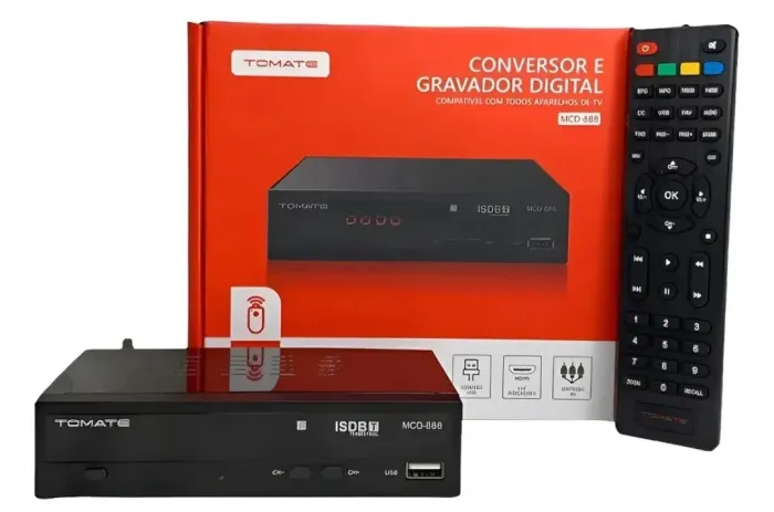 Conversor Digital Tomate Mcd-888 Full Hd Gravador Usb Hdmi