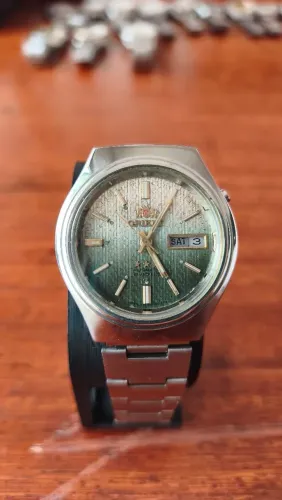 Relógio Orient Automático Vintage Verde degradê com Rosé