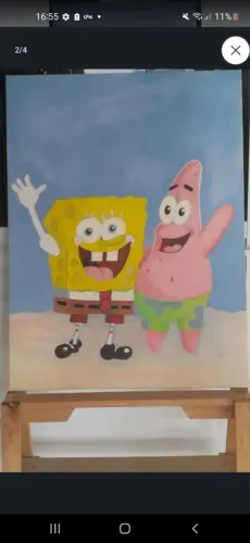 PINTURA  DO BOB ESPONJA E PATRICK ESTRELA,  