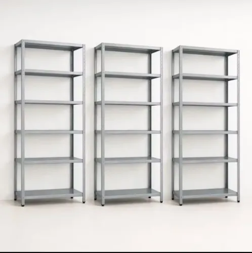 Kit 3 estantes de Aço galvanizado 6 bandejas 90cm