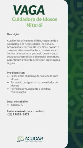 Vaga Cuidador de Idosos