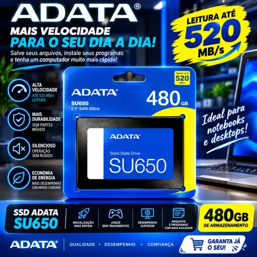 SSD Adata Su650 480gb Novo Lacrado Promoção