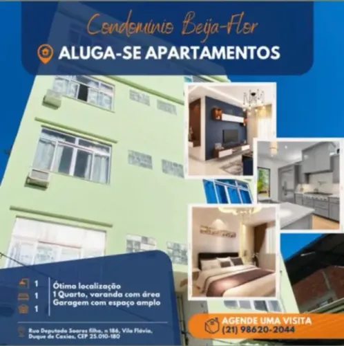 APARTAMENTO NO CENTRO DE DUQUE DE CAXIAS, 1 QUARTO