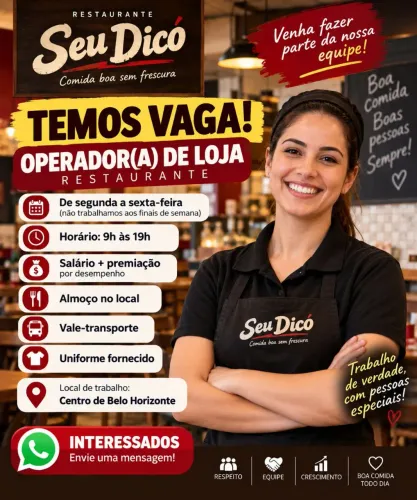 Vaga para operador de restaurante