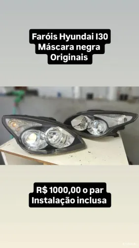 Faróis Hyundai I30 máscara negra 