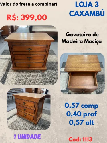 Gaveteiro de Madeira Maciça 
