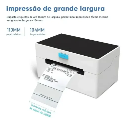 Impressora Termica Usb Barata + Suporte Etiquetas Até 110mm