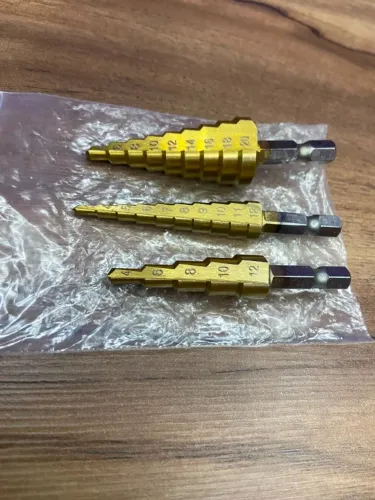 Kit com 3 Brocas Escalonadas Titanizadas