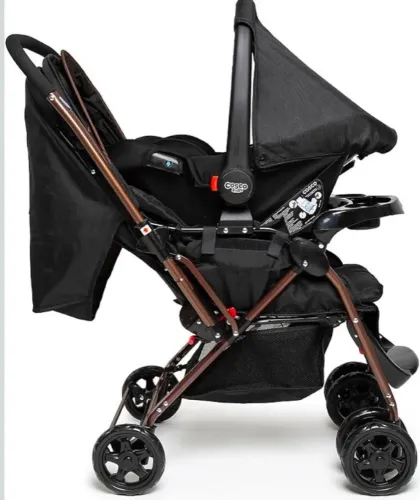 Travel System Cosco Kids, Reverse Duo, 0 a 15kg, Preto Bronze