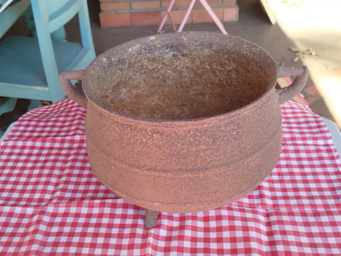 Panela de ferro antiga com 27 de diâmetro, modelo caldeirão da bruxa