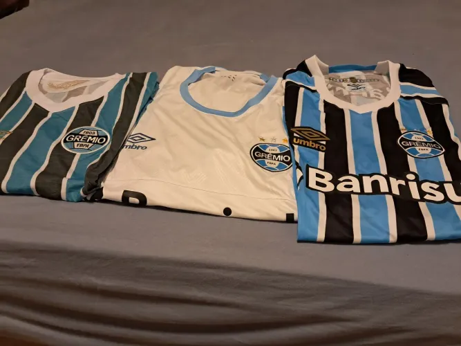 COLEÇÃO CAMISETAS NOVAS OFICIAIS DO GRÊMIO TAMANHO 3 G 3 4 G