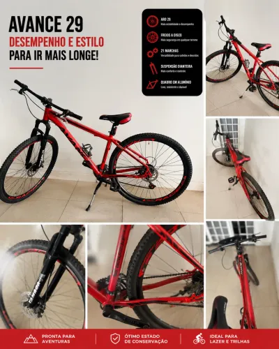 Bicicleta Avance Aro 29 Alumínio Freio a Disco - Excelente Estado