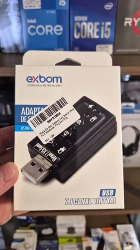 Placa de som USB PC e Notebooks com saída p som e microfone!