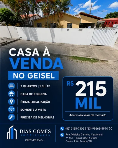 Casa com 3 quartos no Geisel de Esquina com ótima Localização - So a vista