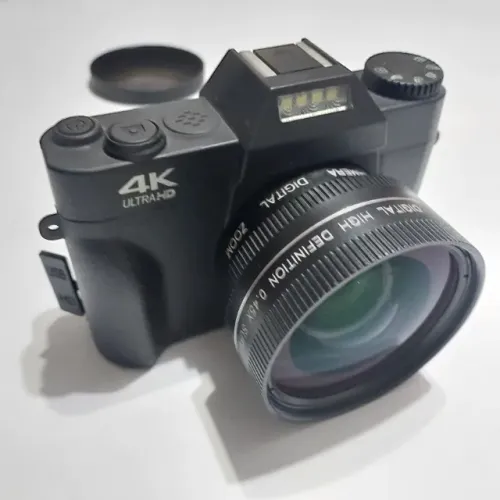 Câmera Digitai 4k Ultra Hd Com Luz Led E Lente Óptica Preto Seminova